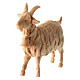 Goat with bell of natural Swiss pinewood, for 12 cm Mountain Nativity Scene s2