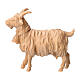 Figurine de chèvre avec clochette crèche de montagne 12 cm pin cembro naturel s1