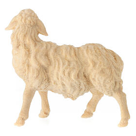 Figurine mouton tête vers droite crèche de montagne 12 cm pin cembro naturel