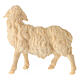 Figurine mouton tête vers droite crèche de montagne 12 cm pin cembro naturel s2