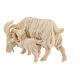 Figurine de chèvre avec chevreau pour crèche de montagne pin cembro naturel 10 cm s2