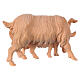 Figurine de chèvre avec chevreau crèche de montagne 12 cm pin cembro naturel s2