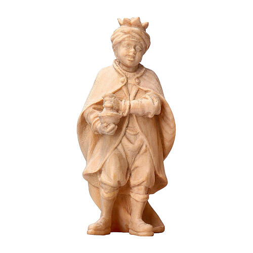 Piccolo cantore moro Montano Cirmolo legno naturale 10 cm presepe  1