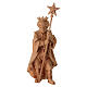 Pequeño corista con estrella Montano Cembro madera natural 10 cm belén s1