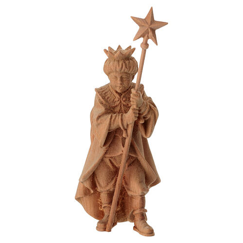 Little singer with star natural stone pine wood 10 cm nativity scene 1