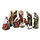 Classic Nativity of 21 cm average height, painted resin, set of 11 s1