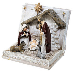 Nativity Holy Family book resin 10x10x10 cm 8 cm statues