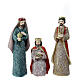 Set belén 20 cm Natividad y Reyes Magos resina coloreada s3