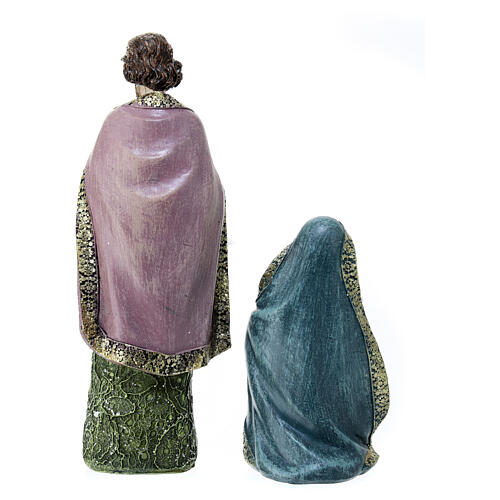 Set presepe 20 cm Natività e Re Magi resina colorata 4