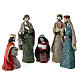 Nativity scene set 20 cm Holy Family and Magi colored resin s1
