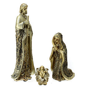 Nativity Scene of 24 cm, golden resin, set of 10