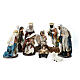 Nativity Scene of 30 cm, resin and fabric, set of 11 s1