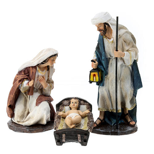 Complete Nativity set 30 cm 11 pcs resin and fabric 2