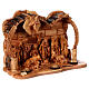 Stable music box with complete Bethlehem olivewood Nativity Scene, 20x30x15  cm s5