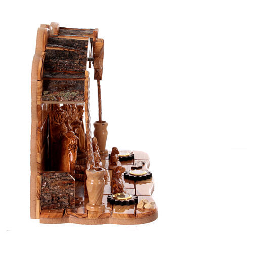 Complete Nativity Scene with music box complete olive wood Bethlehem, 20x30x15 cm 7