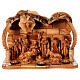 Complete Nativity Scene with music box complete olive wood Bethlehem, 20x30x15 cm s1