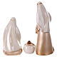 Presepe porcellana dipinta bianco oro cipria 11 statue 16 cm s6