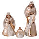 Porcelain nativity scene set painted white gold powder 11 statues 16 cm s2