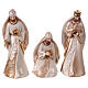 Porcelain nativity scene set painted white gold powder 11 statues 16 cm s3