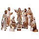 White and old gold porcelain Nativity Scene, set of 11 statues of 18 cm s1