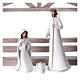 Stylised stable with 11 white resin figurines for 20 cm Nativity Scene s2