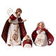 Porcelain nativity scene painted red white 20 cm 11 statues s2
