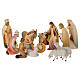 Complete nativity set Val Gardena Rudolf maple wood 13 pcs 9 cm s1