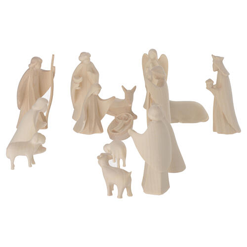 Aram Nativity Scene of 7 cm, set of 17, Val Gardena natural wood 3