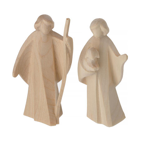 Aram Nativity Scene of 7 cm, set of 17, Val Gardena natural wood 7