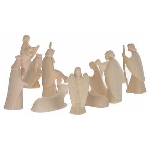 Aram Nativity Scene of 7 cm, set of 17, Val Gardena natural wood 10