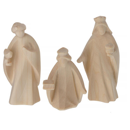 Complete nativity Aram 17 pcs 7 cm natural Valgardena wood 4