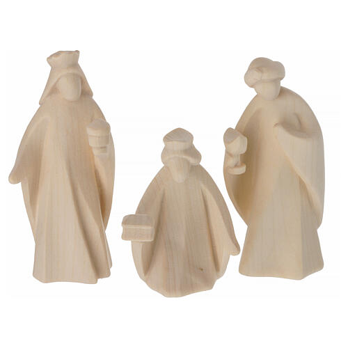 Aram Nativity Scene of Val Gardena natural wood, 17 pieces of 10 cm 5