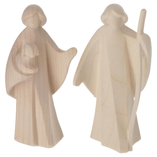 Full nativity set Valgardena natural Aram 17 pieces 10 cm 7