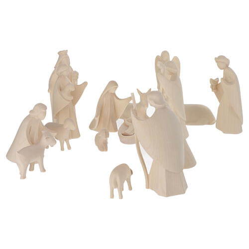 Aram Nativity Scene, natural wood, 17 figurines of 13 cm 3