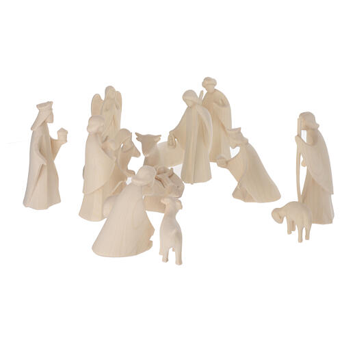 Aram Nativity Scene, natural wood, 17 figurines of 13 cm 7