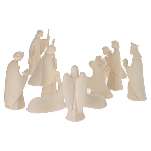 Crèche Val Gardena Aram 17 pcs bois naturel h 13 cm 10