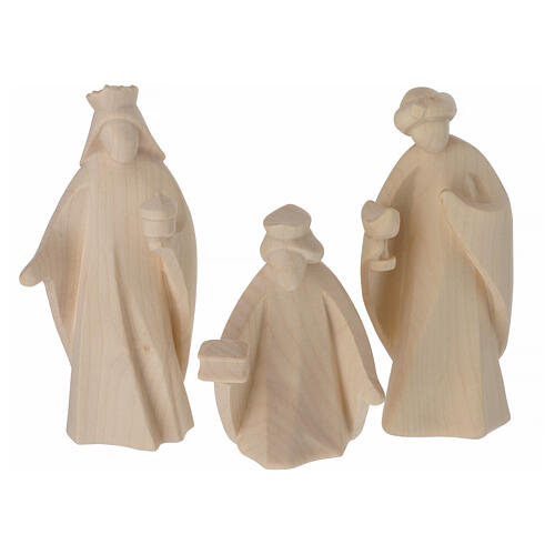 Complete nativity Val Gardena Aram 17 pieces in natural wood 13 cm 4