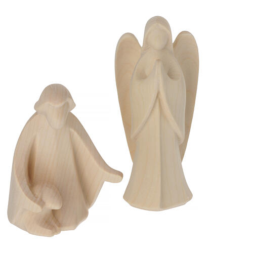 Complete nativity Val Gardena Aram 17 pieces in natural wood 13 cm 5