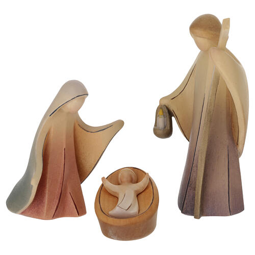 Val Gardena Nativity Scene, 17 painted figurines of 13 cm, "Aram" collection 2