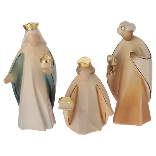 Val Gardena Nativity Scene, 17 painted figurines of 13 cm, "Aram" collection 4