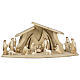 Complete Aram Nativity Scene of 17 pieces, bicoloured patinated wood of Val Gardena, 10 cm s1