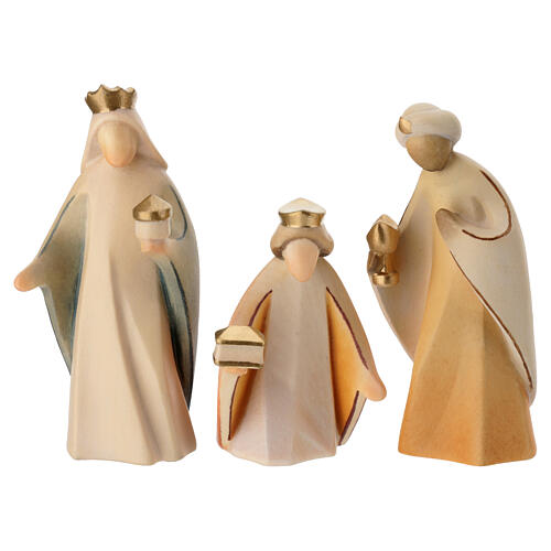 Nativity Scene set of 17 pieces, Aram collection, Val Gardena painted wood, 10 cm 3