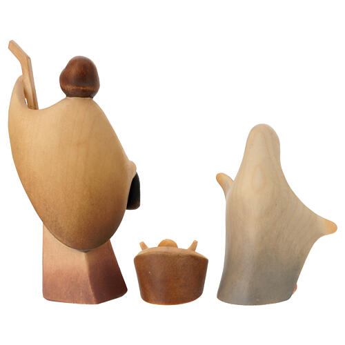 Crèche complète 17 pcs Aram bois coloré Val Gardena 10 cm 8
