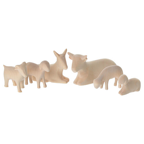 Nativity Scene complete set, 17 figurines of 13 cm, natural wood of Val Gardena, Aram collection 5