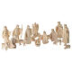 Nativity Scene complete set, 17 figurines of 13 cm, natural wood of Val Gardena, Aram collection s1