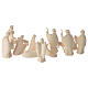 Nativity Scene complete set, 17 figurines of 13 cm, natural wood of Val Gardena, Aram collection s6