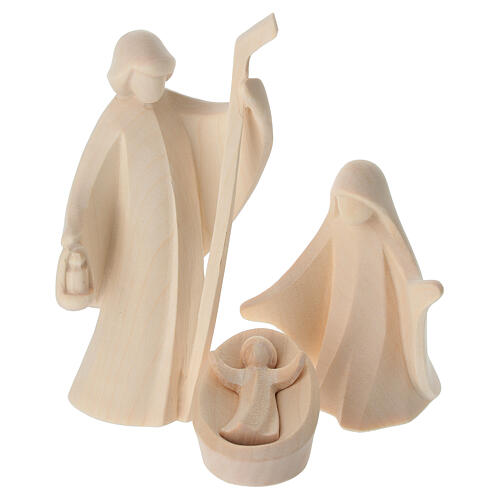 Crèche complète 17 pcs 13 cm bois naturel Val Gardena Aram 2