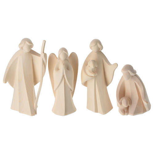 Crèche complète 17 pcs 13 cm bois naturel Val Gardena Aram 4