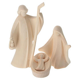 Complete nativity scene 17 pcs 13 cm natural wood Val Gardena Aram