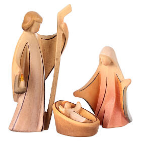 Nativity Scene of 7 cm, Aram collection, painted wood of Val Gardena, 17 pieces